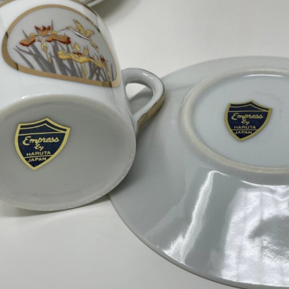 Vintage Empress by Haruta Japan Teacups and Saucers Set of 6 Demitasse Green Tea - Picture 7 of 9